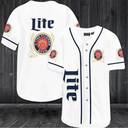 White Miller Lite Baseball Jersey A Fine Pilsner Beer White Miller Lite Baseball Jersey A Fine Pilsner Beer