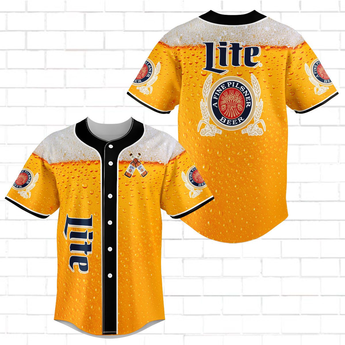 Cool Miller Lite Baseball Jersey Father's Day Beer Gift