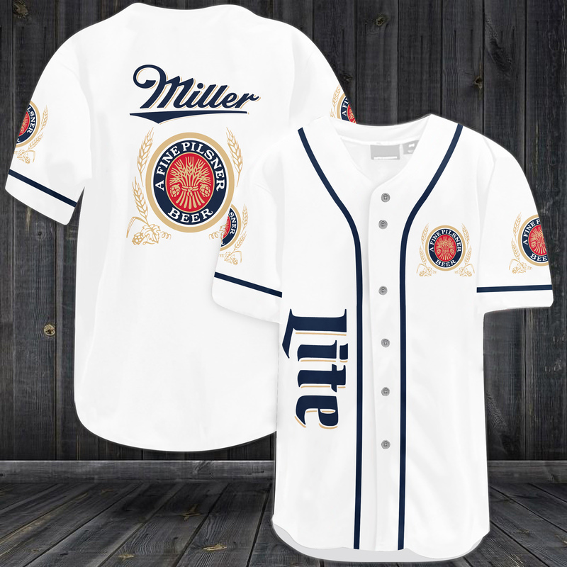 Miller Lite Baseball Jersey A Fine Pilsner Beer