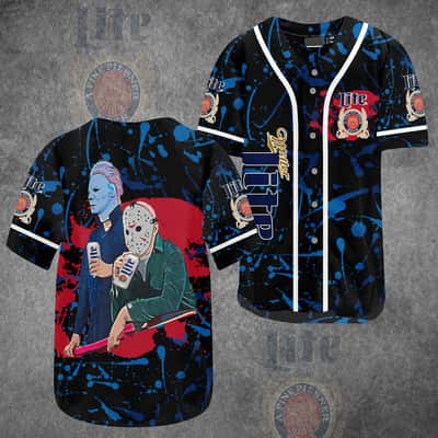 Miller Lite Baseball Jersey Jason Voorhees And Michael Myers