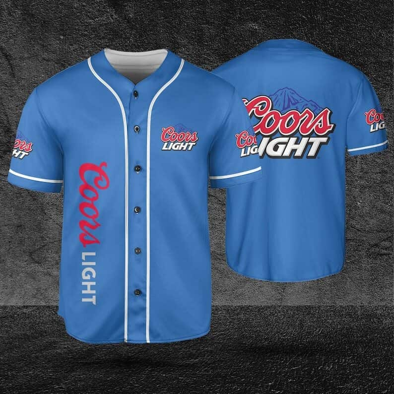 Blue Coors Light Baseball Jersey Father's Day Beer Gift