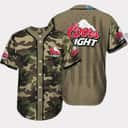 Army Camo Pattern Coors Light Beer Baseball Jersey Army Camo Pattern Coors Light Beer Baseball Jersey