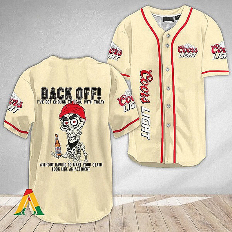 Coors Light Baseball Jersey Funny Achmed Back Off Beer Lovers Gift Coors Light Baseball Jersey Funny Achmed Back Off Beer Lovers Gift