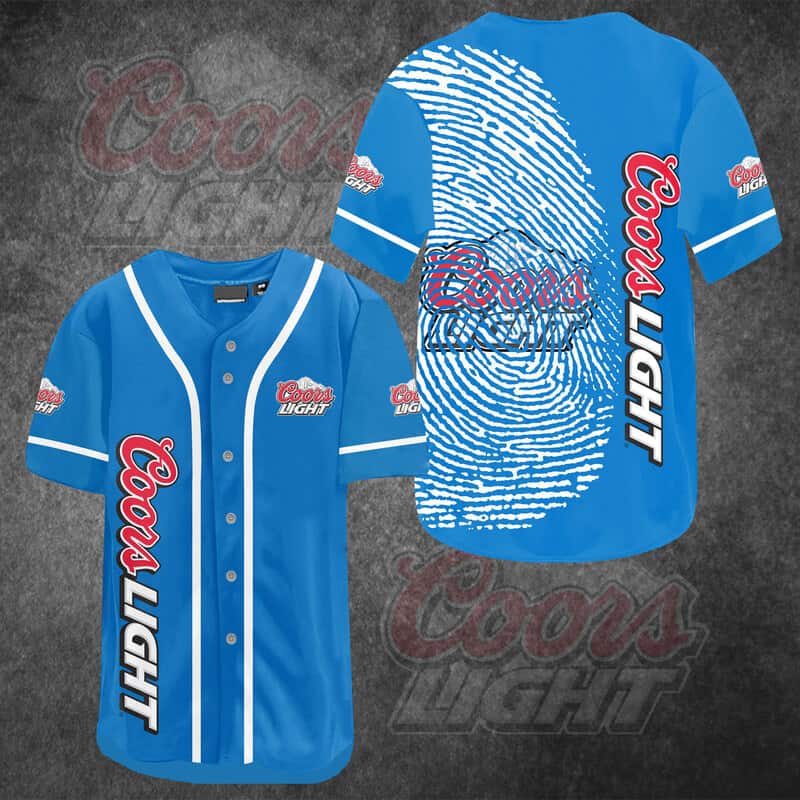 Coors Light Baseball Jersey Finger Print Gift For Beer Lovers Coors Light Baseball Jersey Finger Print Gift For Beer Lovers