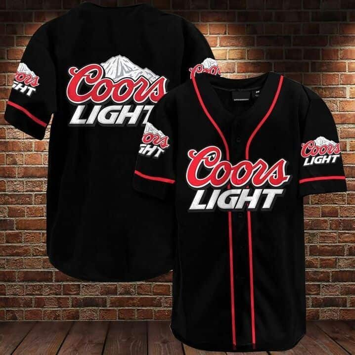 Coors Light Baseball Jersey Classic Black Baseball Fans Gift