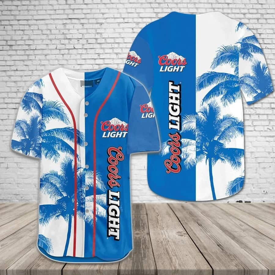 Coors Light Beer Baseball Jersey Palm Island Gift For Beach Lovers