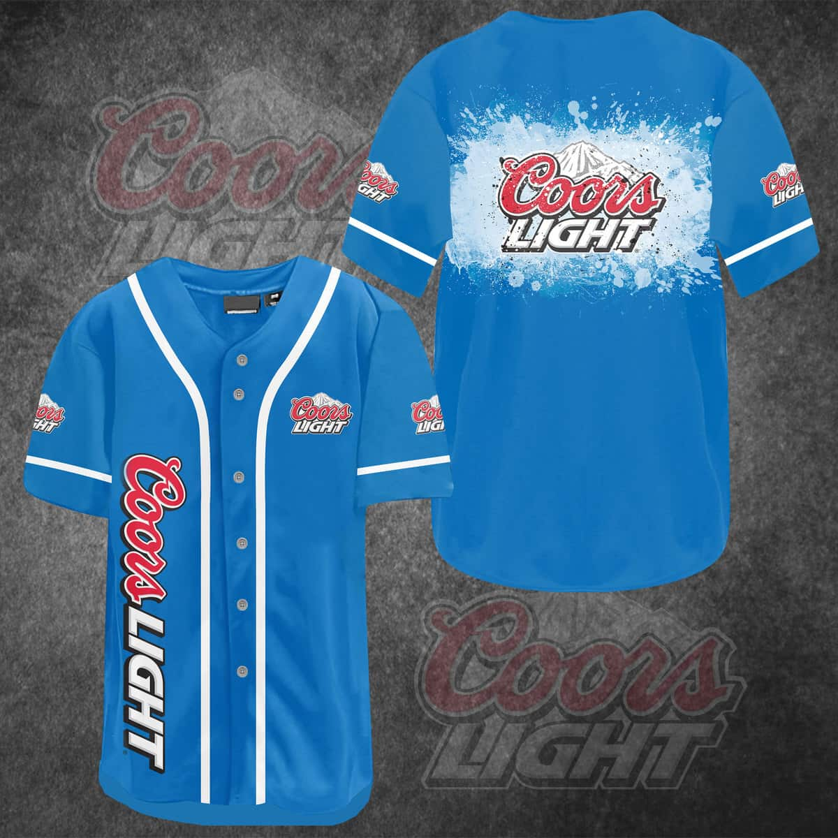 Blue Coors Light Baseball Jersey Beer Lovers Gift