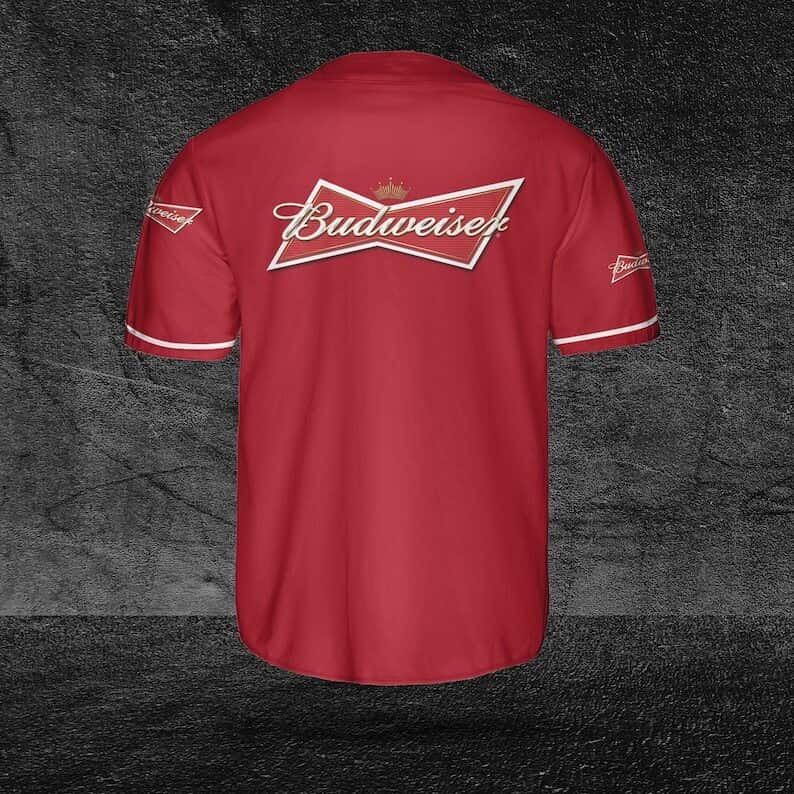 Budweiser Red Baseball Jersey Gift For Beer Lovers Budweiser Red Baseball Jersey Gift For Beer Lovers
