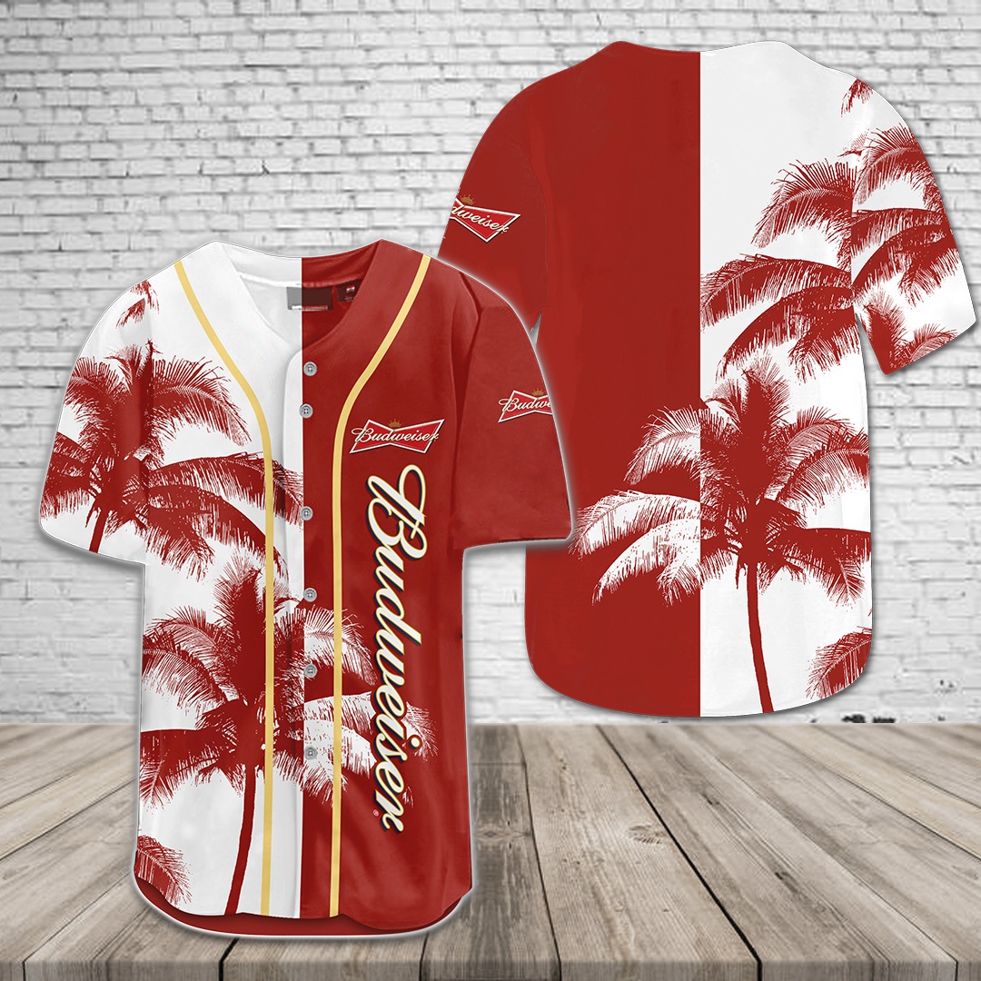 Budweiser Baseball Jersey Palm Island Gift For Baseball Fans