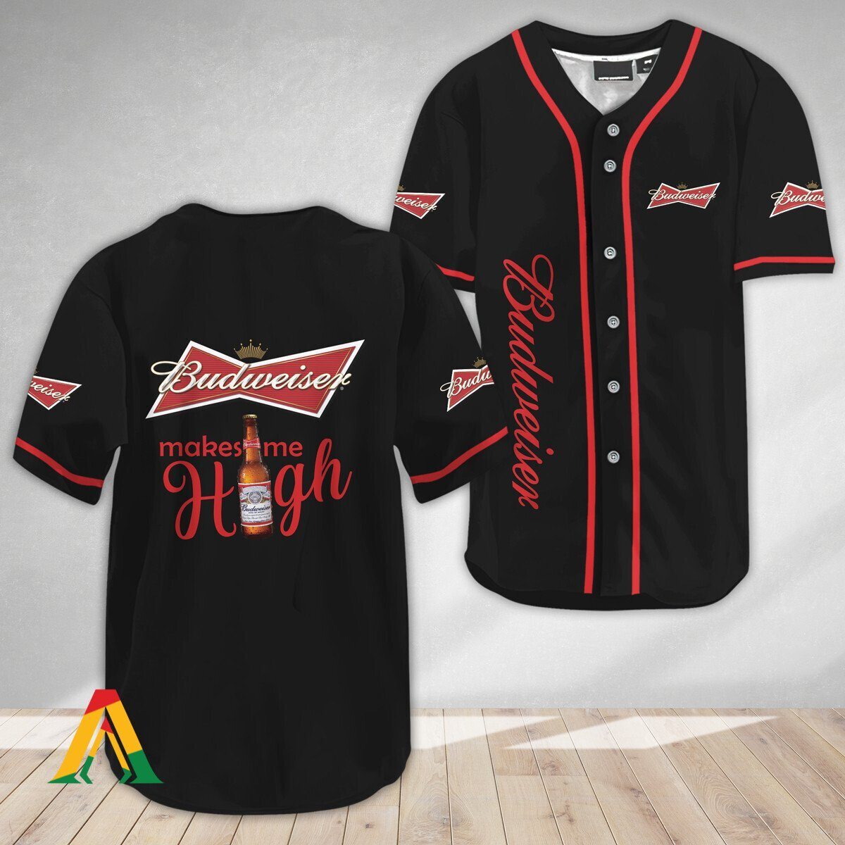 Budweiser Baseball Jersey Make Me High Beer Lovers Gift