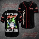 Funny Gnome Drinking 3 Days A Week Budweiser Beer Baseball Jersey Funny Gnome Drinking 3 Days A Week Budweiser Beer Baseball Jersey