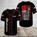 Black Budweiser Baseball Jersey Special US Flag For Beer Lovers Black Budweiser Baseball Jersey Special US Flag For Beer Lovers