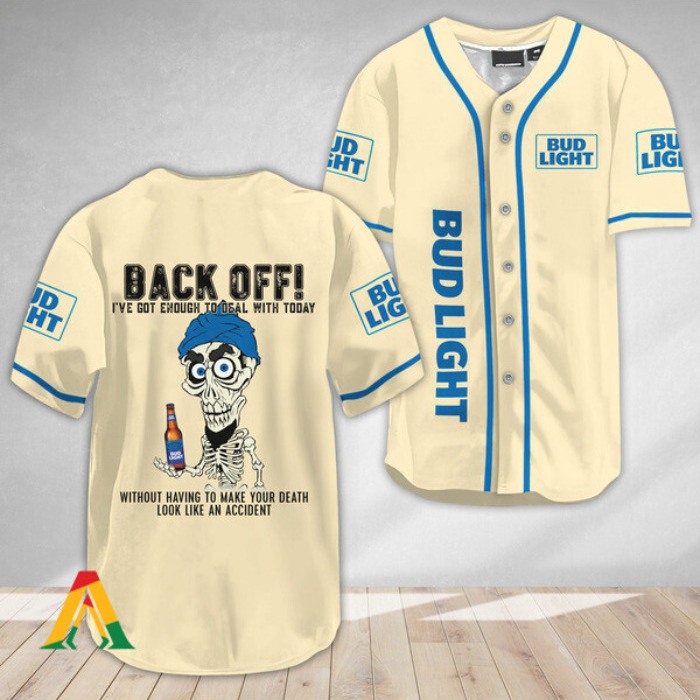 Funny Achmed Back Off Bud Light Beer Baseball Jersey