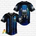 Bud Light Baseball Jersey Bud Skull On Blue Fire Bud Light Baseball Jersey Bud Skull On Blue Fire
