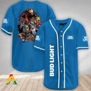 Bud Light Beer Baseball Jersey Pennywise Chucky Freddy Jason Michael Myers Bud Light Beer Baseball Jersey Pennywise Chucky Freddy Jason Michael Myers