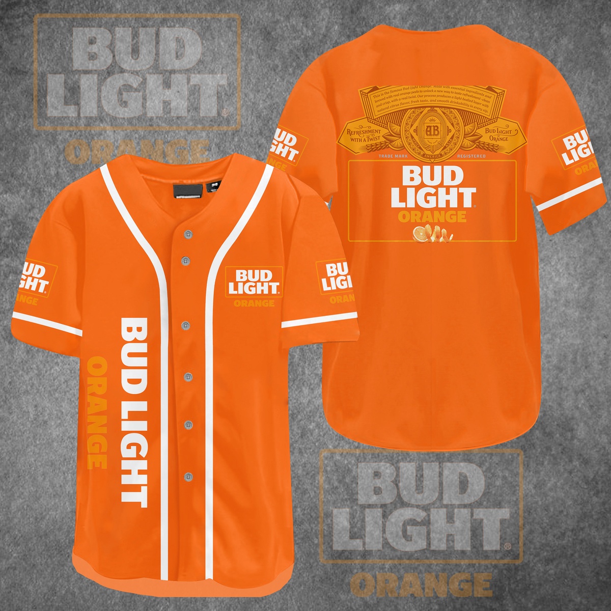 Orange Bud Light Baseball Jersey Gift For Beer Lovers