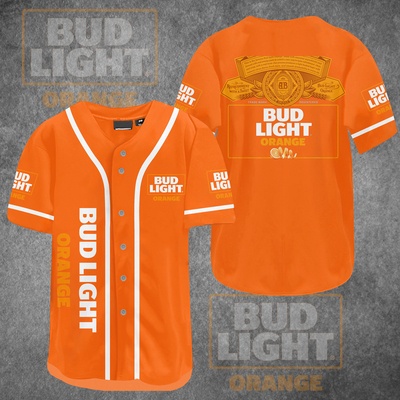 Orange Bud Light Baseball Jersey Gift For Beer Lovers