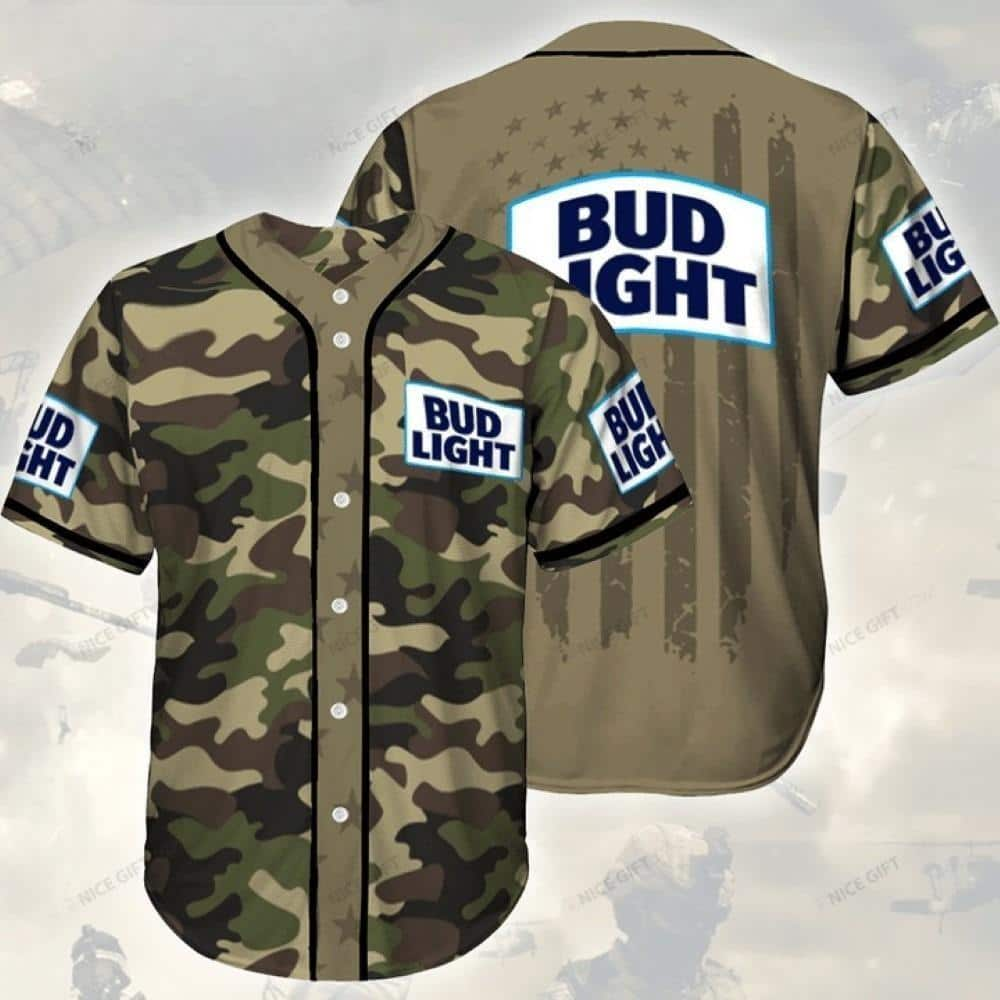 Army Bud Light Baseball Jersey Beer Lovers Gift