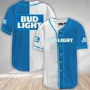 Blue White Bud Light Baseball Jersey Baseball Fans Gift Blue White Bud Light Baseball Jersey Baseball Fans Gift