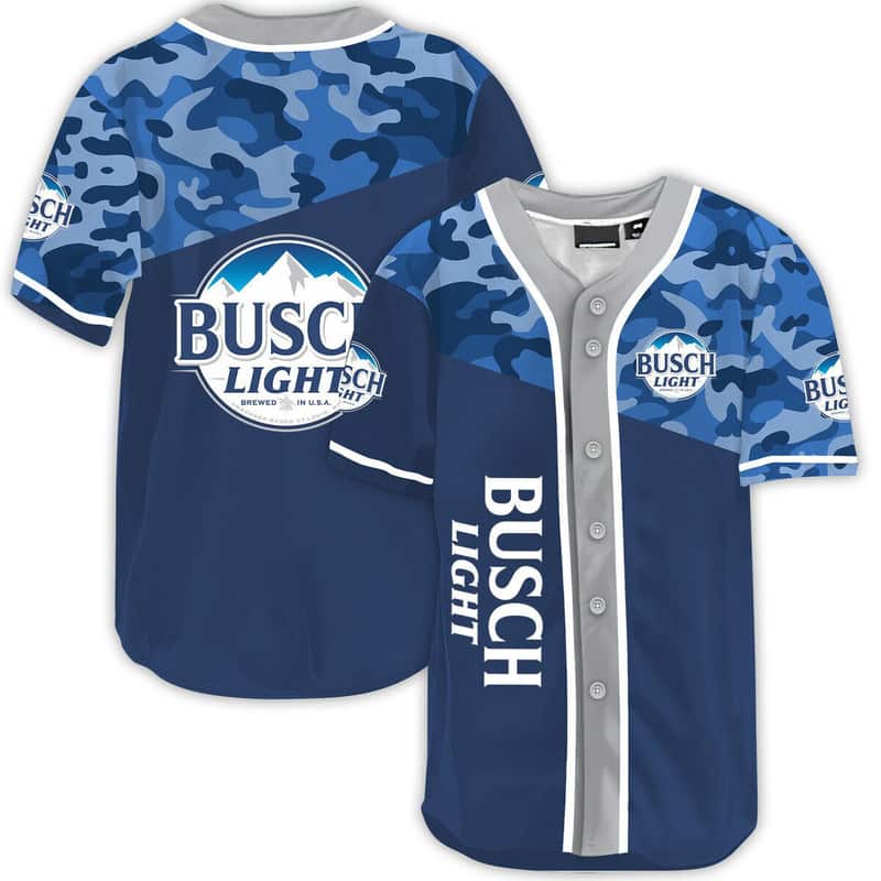 Busch Light Baseball Jersey Camouflage Pattern Beer Lovers Gift Busch Light Baseball Jersey Camouflage Pattern Beer Lovers Gift