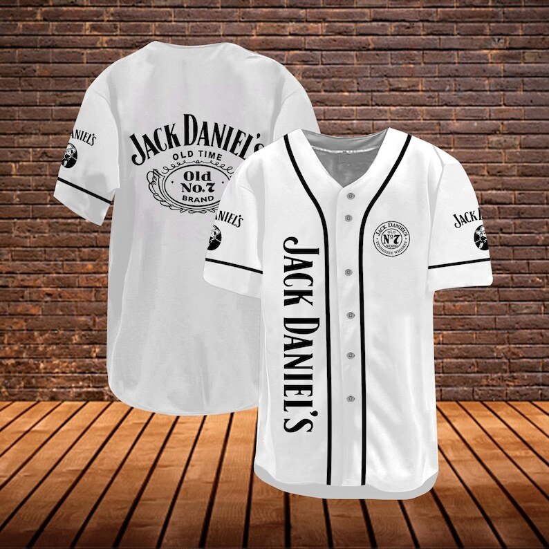 Jack Daniels Baseball Jersey Classic White Gift For Whiskey Lovers