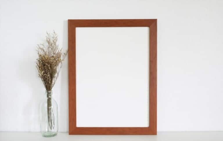 a wooden frame isolated on the white background