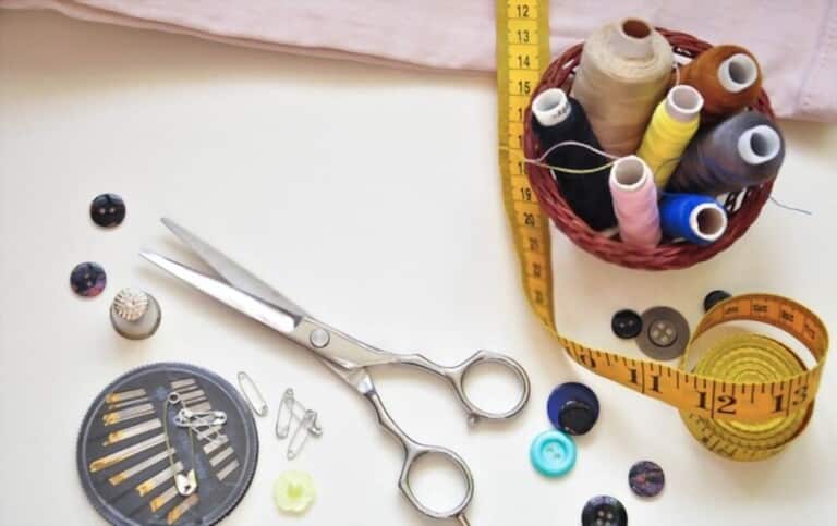 sewing tools isolated on the white background