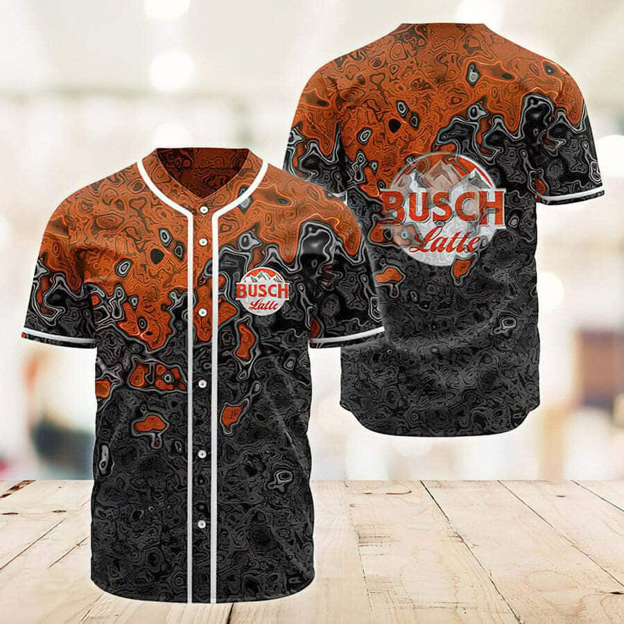 Busch Latte Baseball Jersey Abstract Orange Holographic Gift For Beer Lovers