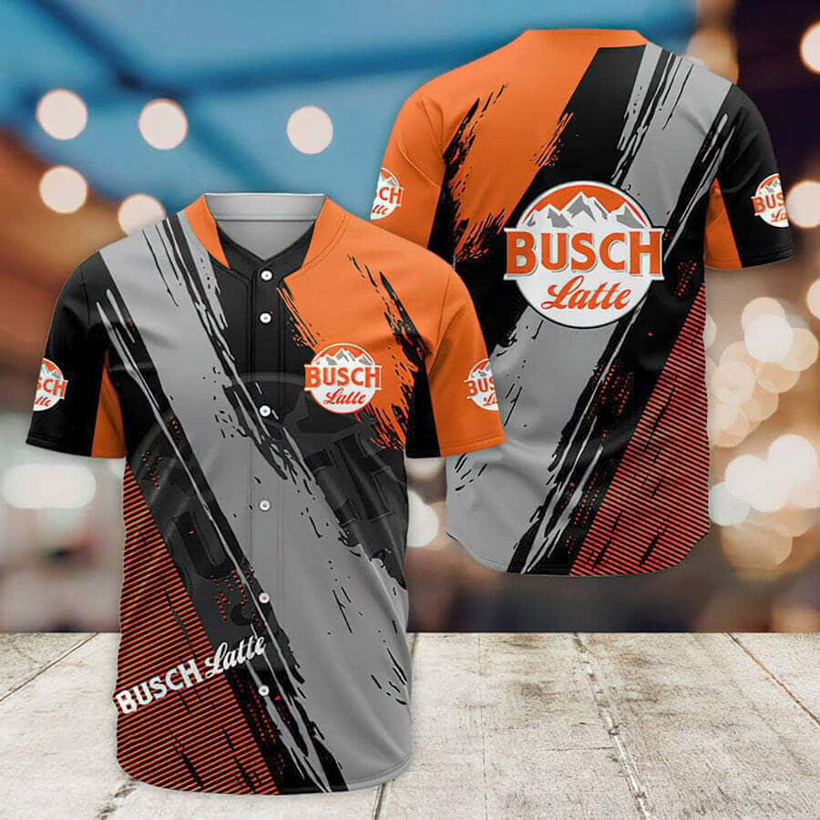 Cool Stripes Busch Latte Baseball Jersey Gift For Beer Lovers