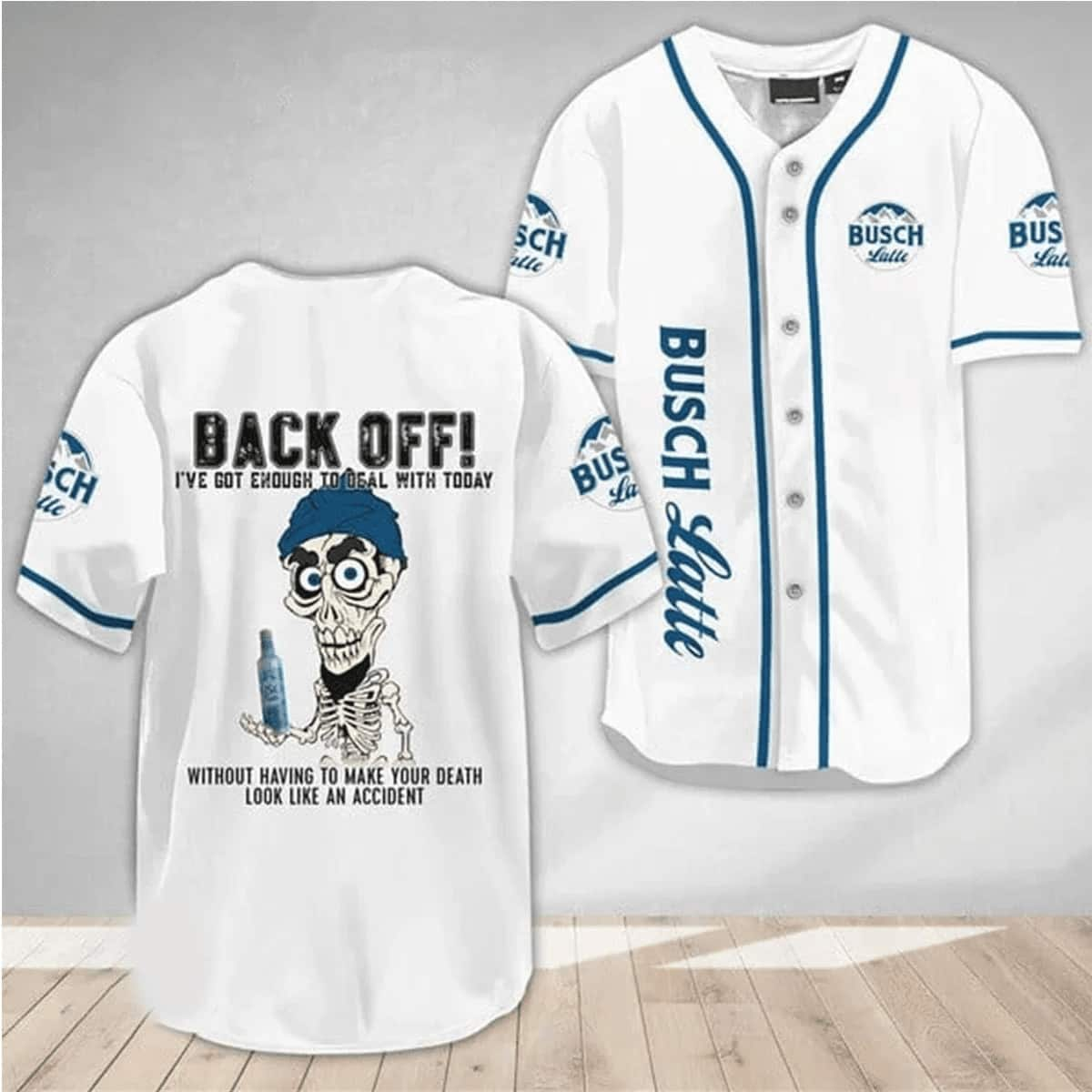 Achmed Back Off With Busch Latte Baseball Jersey Gift For Beer Lovers