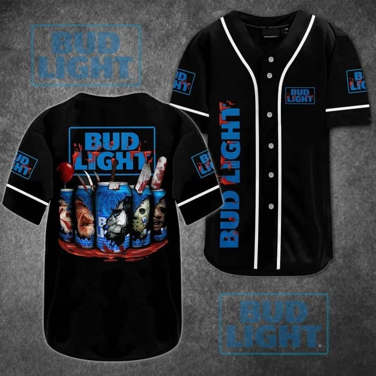 Horror Movie Characters Bud Light Baseball Jersey Beer Lovers Gift