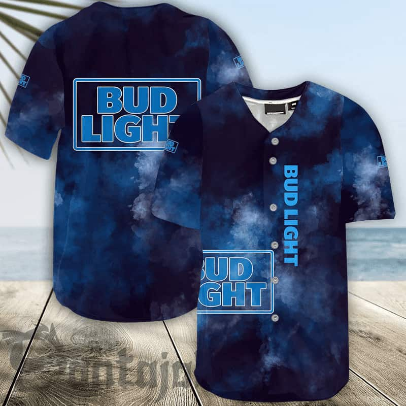 Bud Light Baseball Jersey Smoke Pattern Gift For Beer Lovers