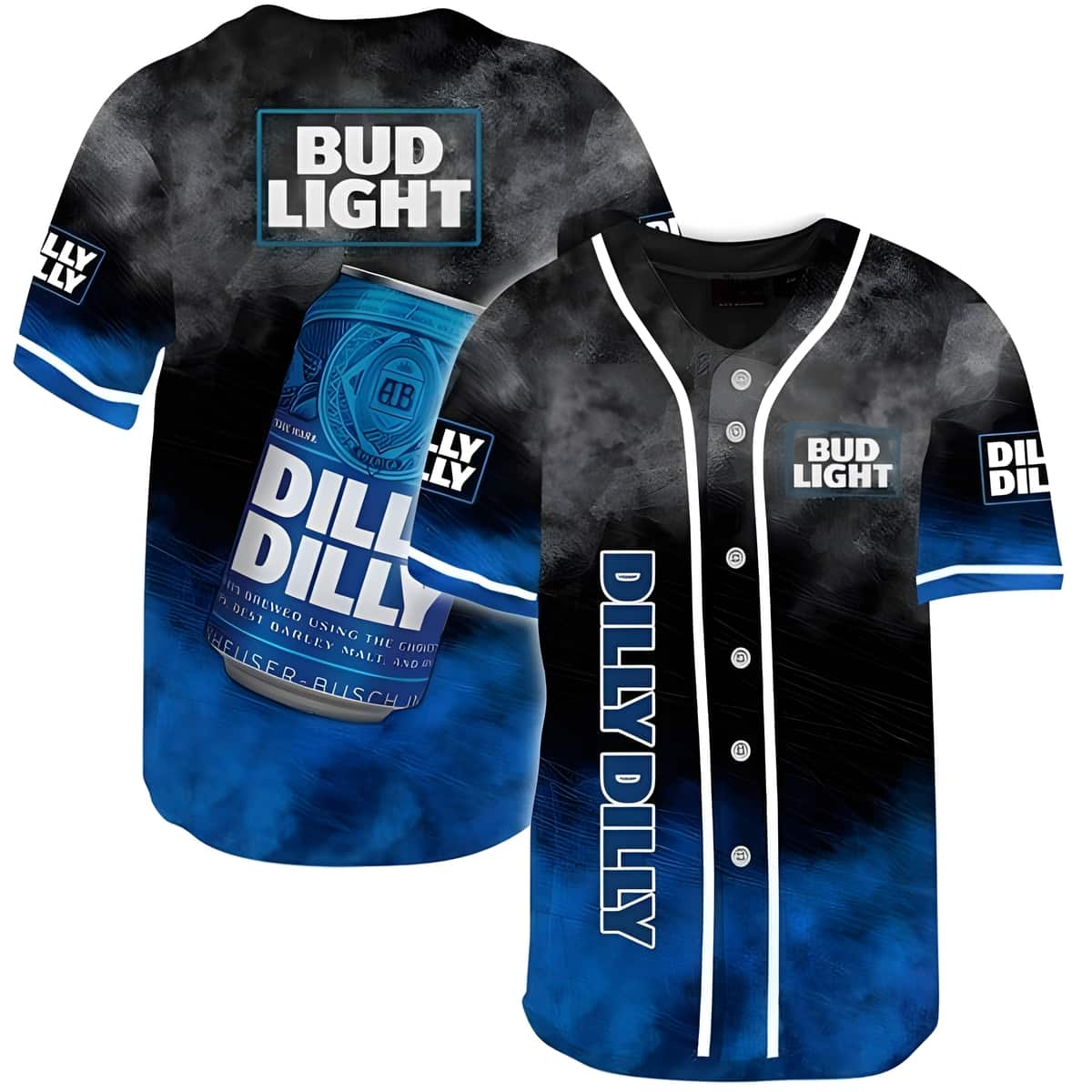 Dilly Dilly Bud Light Baseball Jersey Smoke Pattern Beer Lovers Gift