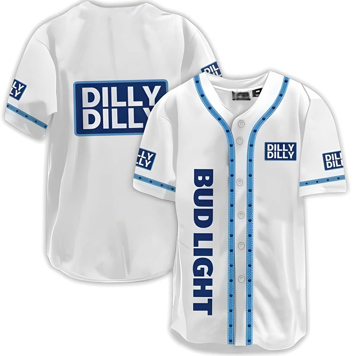 White Dilly Dilly Bud Light Baseball Jersey For Beer Lovers