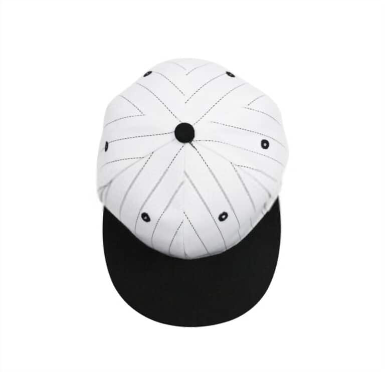 white baseball cap with black secure seam style white baseball cap with black secure seam style