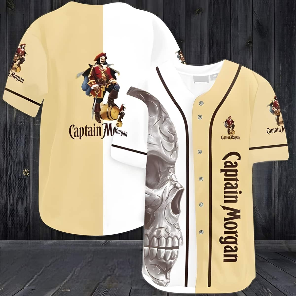 Horror Skull Captain Morgan Baseball Jersey Gift For Rum Lovers