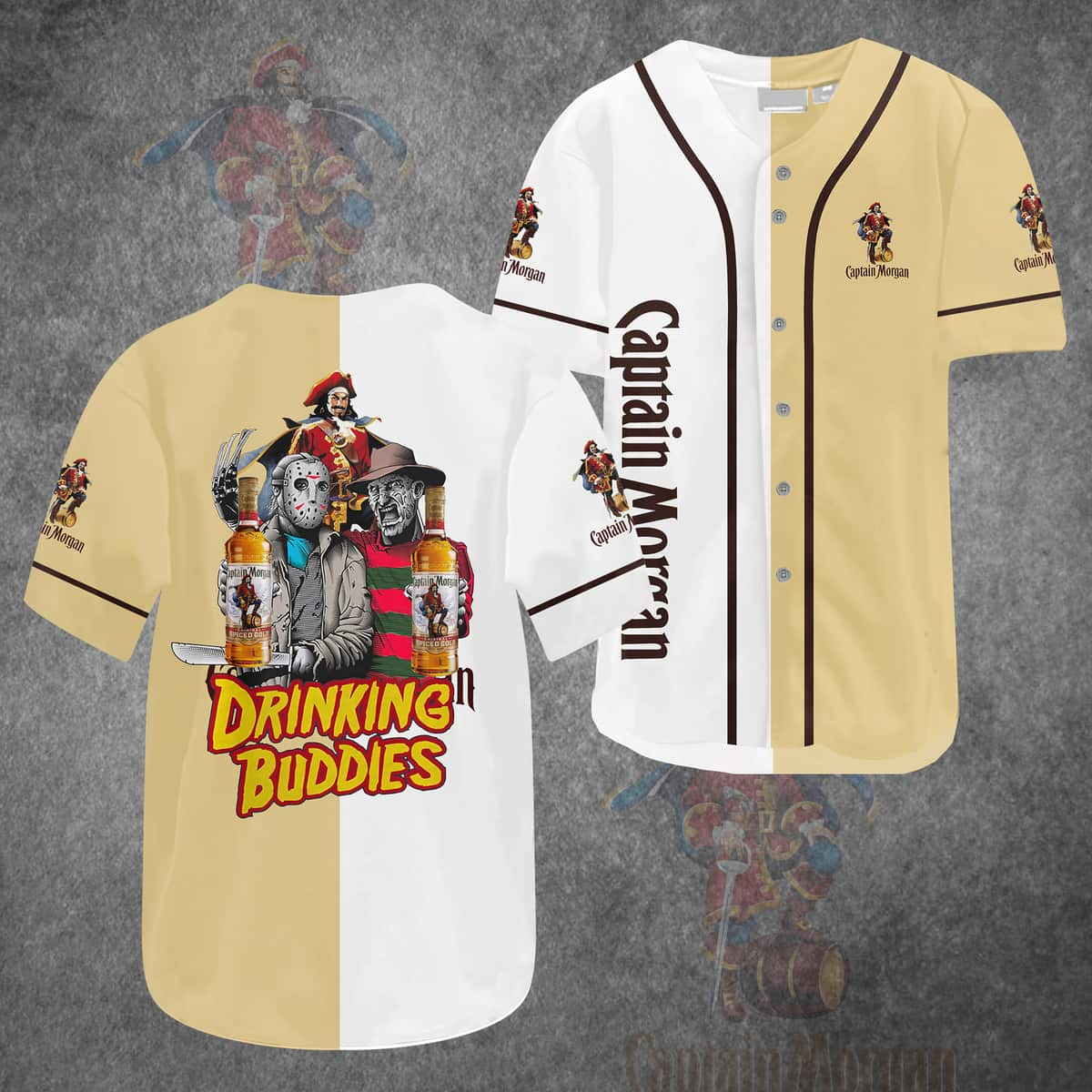 Freddy vs. Jason Drinking Buddies Captain Morgan Rum Baseball Jersey