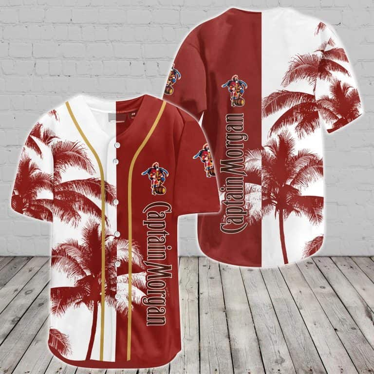 Captain Morgan Baseball Jersey Coconut Tree Pattern Beach Gift