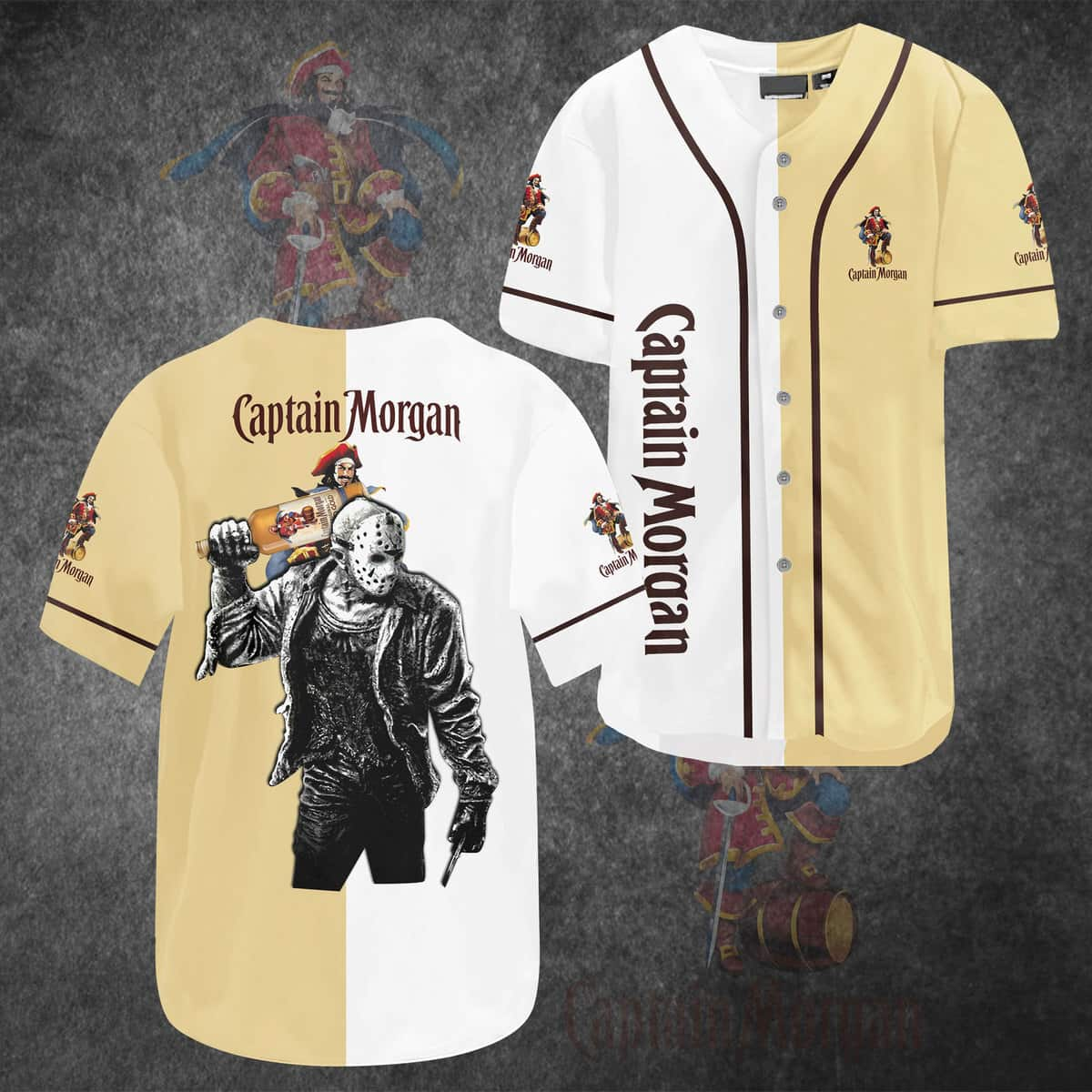 Halloween Jason Voorhees Captain Morgan Baseball Jersey