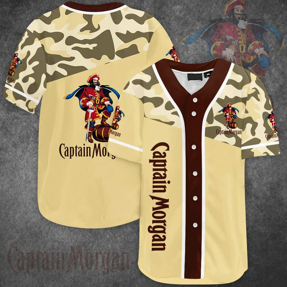 Captain Morgan Rum Baseball Jersey Camouflage Pattern