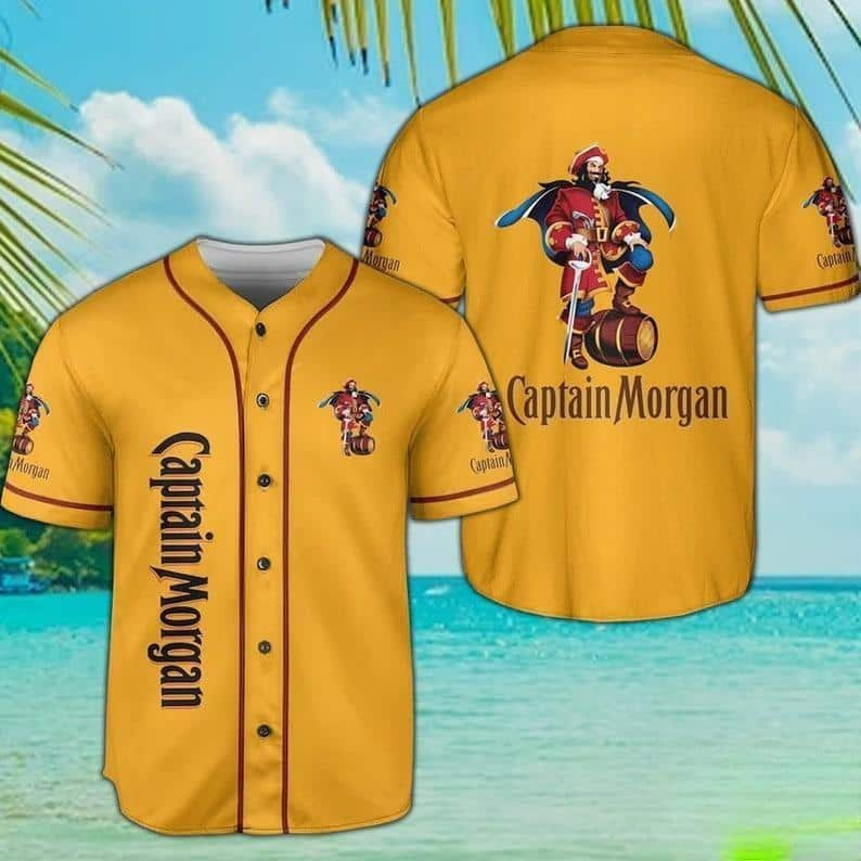 Captain Morgan Yellow Baseball Jersey Sports Gift For Him