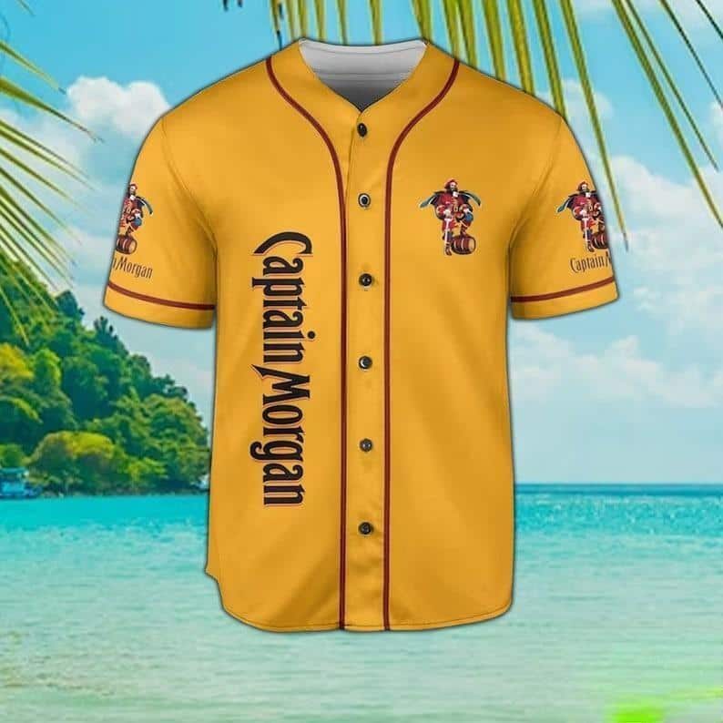 Captain Morgan Yellow Baseball Jersey Sports Gift For Him Captain Morgan Yellow Baseball Jersey Sports Gift For Him