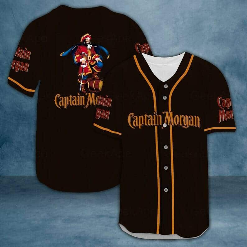 Black Captain Morgan Baseball Jersey Sports Gift For Dad