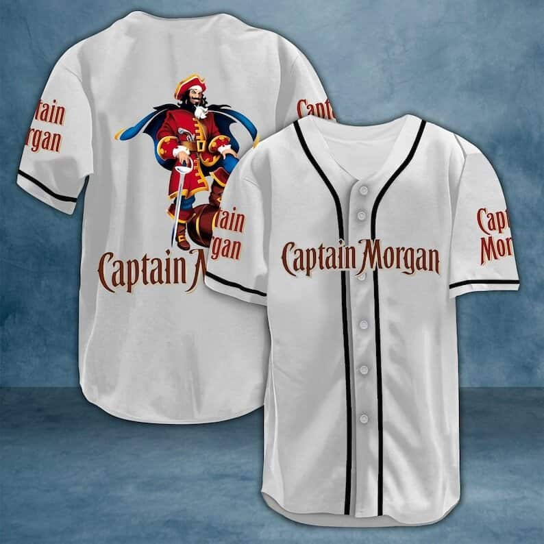 White Captain Morgan Baseball Jersey Sports Gift For Him