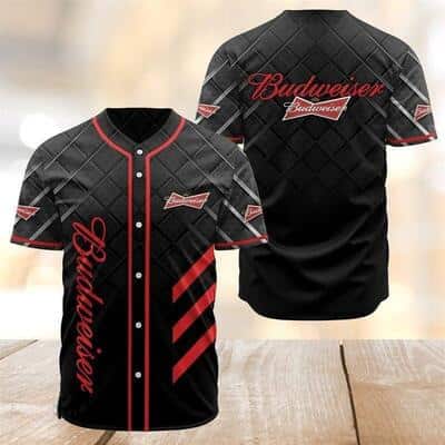 Black Budweiser Beer Baseball Jersey Gift For Him Black Budweiser Beer Baseball Jersey Gift For Him