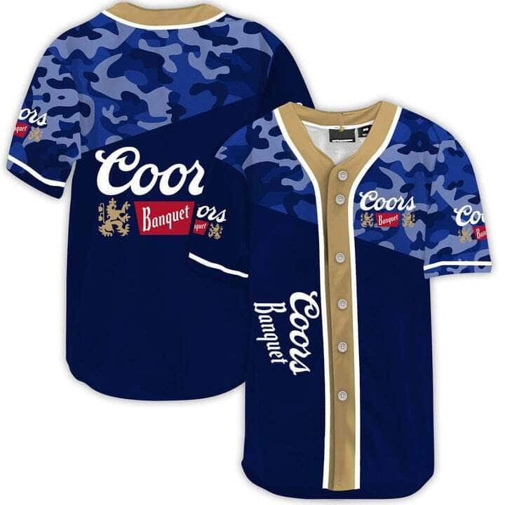 Coors Banquet Baseball Jersey Camouflage Pattern Beer Lovers Gift