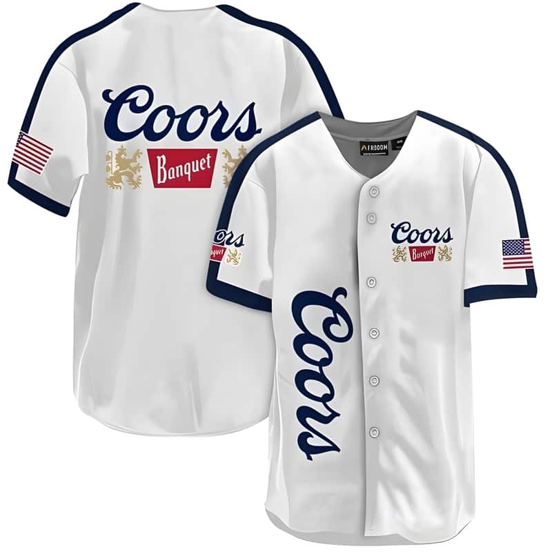 Coors Banquet White Baseball Jersey For Beer Lovers