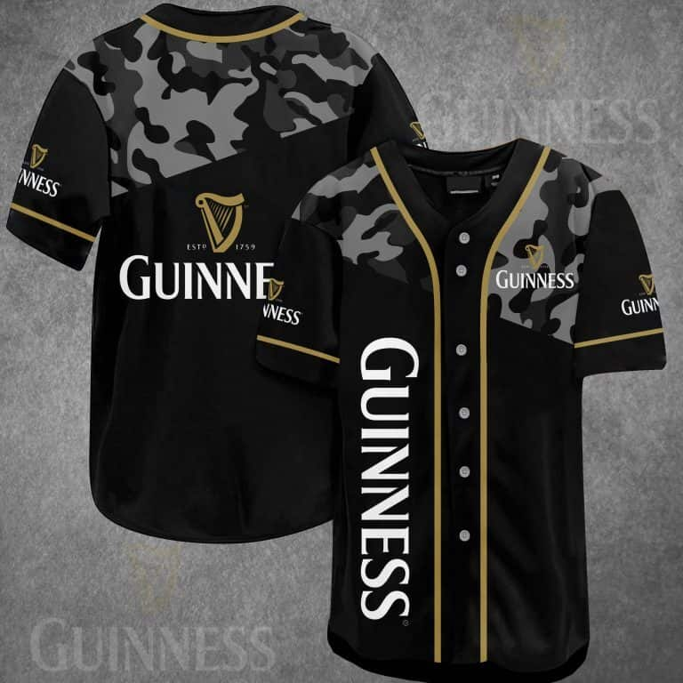 Classic Camouflage Guinness Baseball Jersey Gift For Beer Drinkers