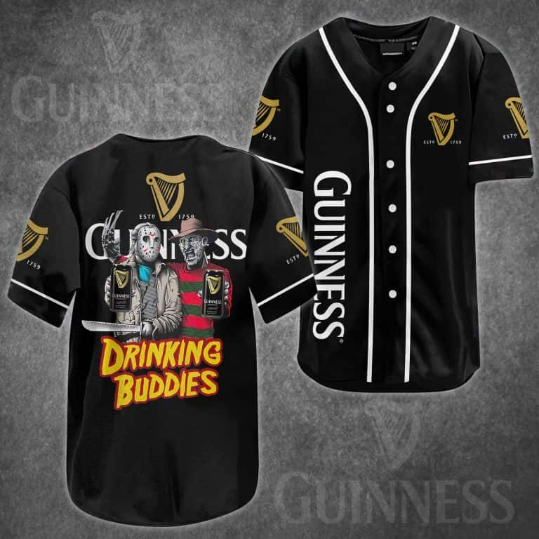 Jason And Freddy Drinking Buddies Guinness Beer Baseball Jersey