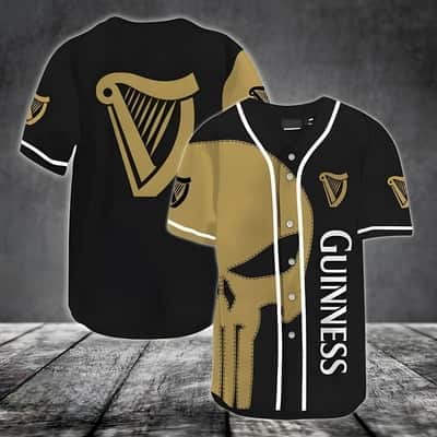 Brown Skull Guinness Baseball Jersey Beer Lovers Gift